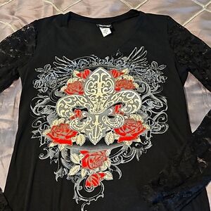 🪭Katydid rhinestone lace sleeves